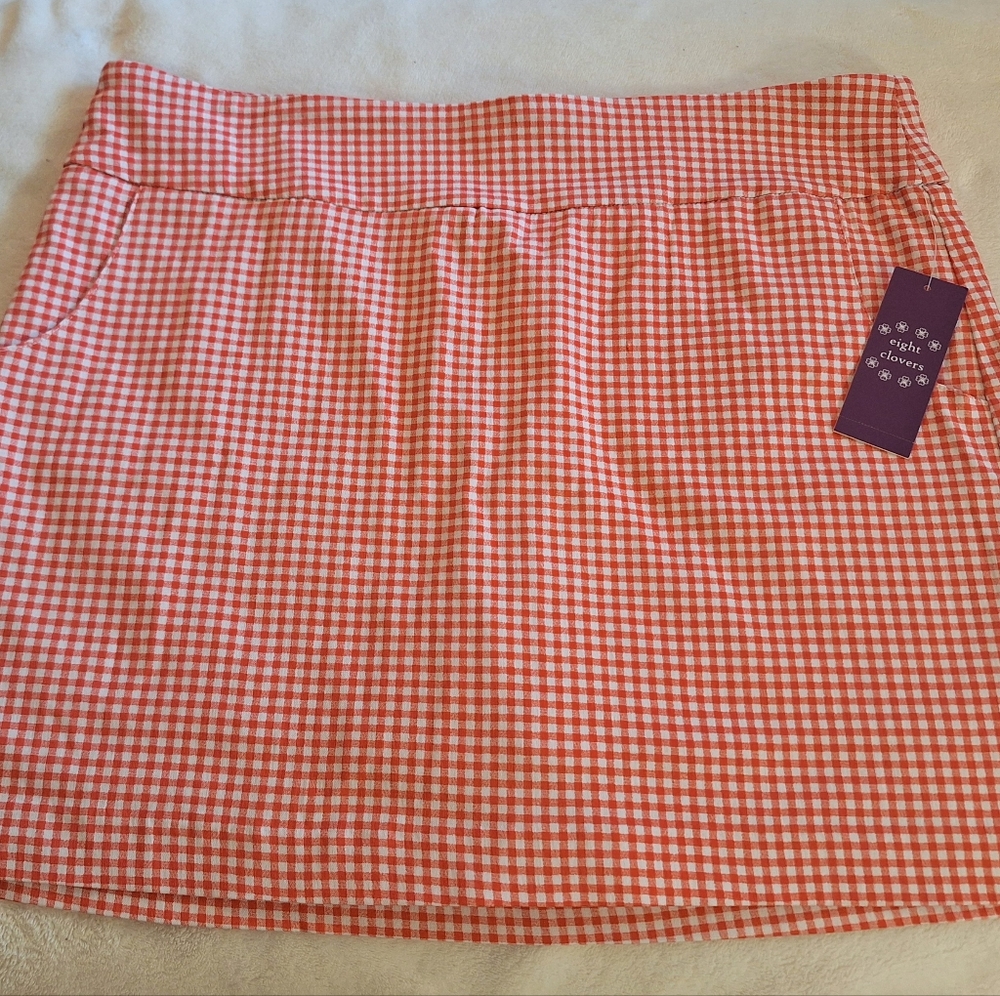 Eight clovers gingham check skirt skort sz 14 NWT *D7 - Picture 3 of 10